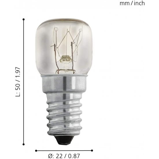 Халогенна крушка за печка Т22 E14 15W 2200K 85Lm max 300°