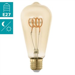 LED крушка SMART BULBS SENSOR FILAMENT ST64 Е27 5W 2200K 350Lm със светлинен сензор CRI>80