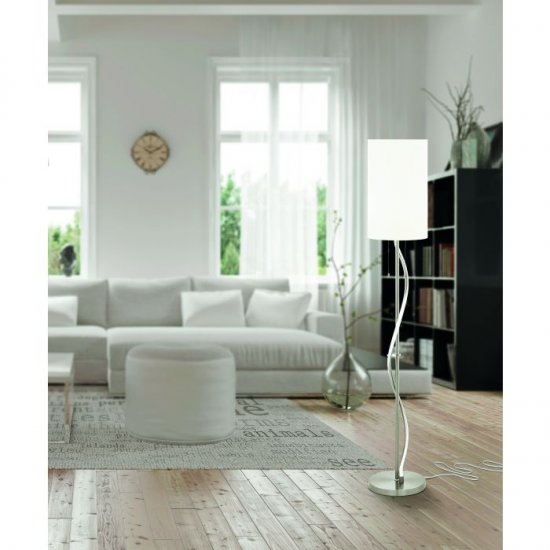 Лампион ESPARTAL Е27 max 60W + LED 11.8W 3000K 1550Lm IP20 ключ с шнур мат никел + бяло
