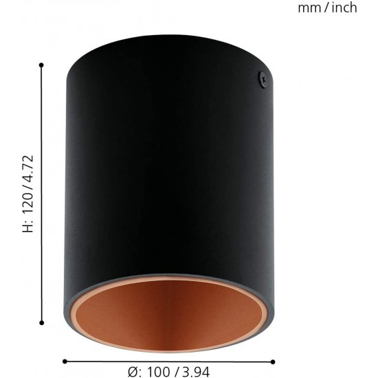 LED луна за външен монтаж POLASSO 3.3W 3000K 340Lm IP20 черно + медено