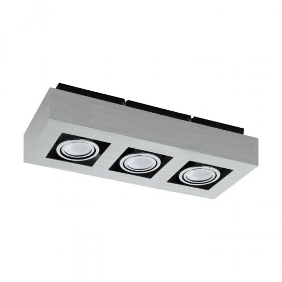 LED плафон LOKE 1 GU10 3x5W 3000K 3x400Lm IP20 мат хром + черно