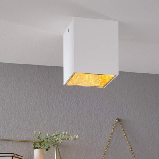 LED луна за външен монтаж POLASSO 3.3W 3000K 340Lm IP20 квадратна бяло + златно