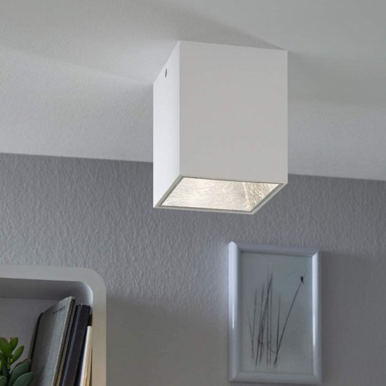 LED луна за външен монтаж POLASSO 3.3W 3000K 340Lm IP20 квадратна бяло + сребристо