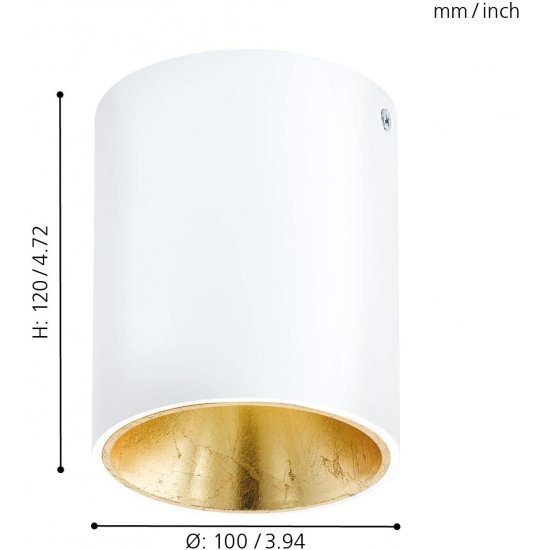 LED луна за външен монтаж POLASSO 3.3W 3000K 340Lm IP20 бяло + златно
