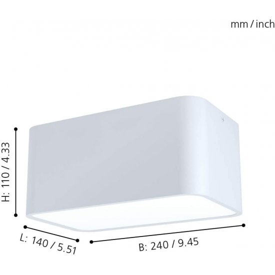 Плафон GRIMASOLA 2хE27 max 2x28W IP20 бял