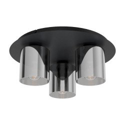 Плафон GOROSIBA 1 3хE27 max 3х40W IP20 черно-прозрачно