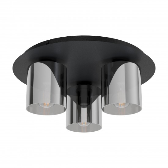 Плафон GOROSIBA 1 3хE27 max 3х40W IP20 черно-прозрачно