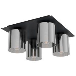 Плафон GOROSIBA 1 4хE27 max 4x40W IP20 черно-прозрачно