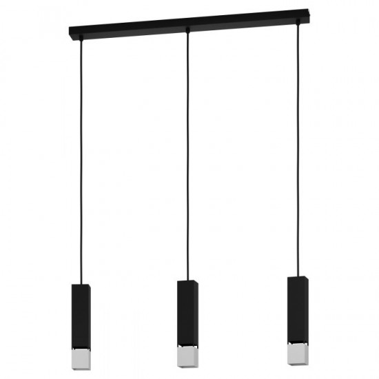 Пендел BUTRANO 3хGU10 LED 3х4.5W 3000K 3х345Lm IP20 черно + сребристо