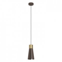 Пендел LOSALOMAS 1хGU10 LED 4.5W 3000K 345Lm IP20 мока + мат месинг