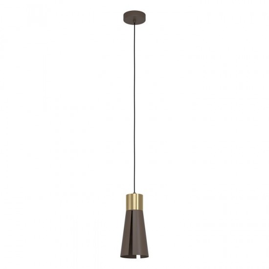 Пендел LOSALOMAS 1хGU10 LED 4.5W 3000K 345Lm IP20 мока + мат месинг