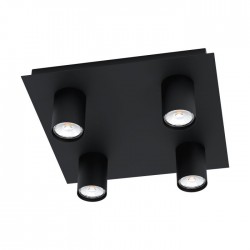 LED спот VALCASOTTO GU10 4х4.5W 3000K 4x345Lm IP20 квадрат черен