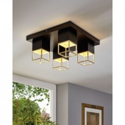 Плафон MONTEBALDO 4хGU10 LED 4х4.5W 3000K 4х345Lm P20 черно + златно