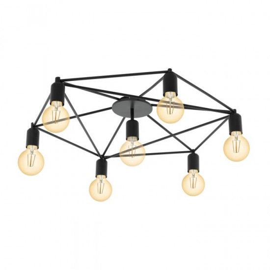 Плафон STAITI 7xЕ27 max 7x60W IP20 черен