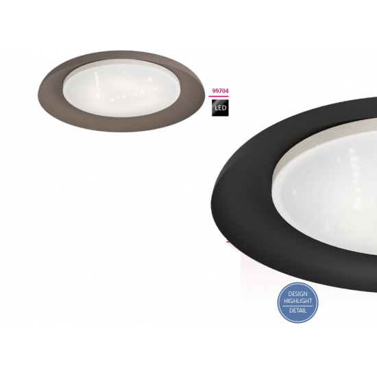 LED плафон PENJAMO 17.1W 3000K 2010Lm IP20 мока + бяло с кристален ефект