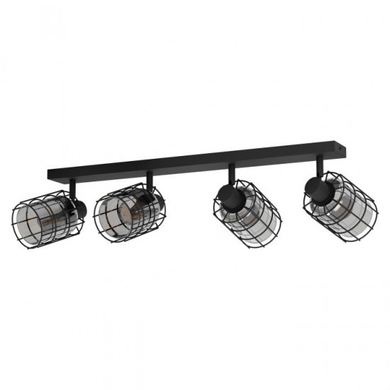 Спот CONSACA 4xE27 max 4x40W IP20 черно-прозрачно