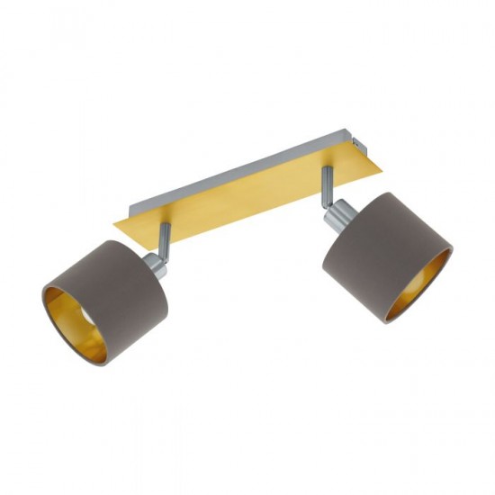 Спот VALBIANO 2xE14 max 2x7W LED IP20 мат месинг + капучино и златно