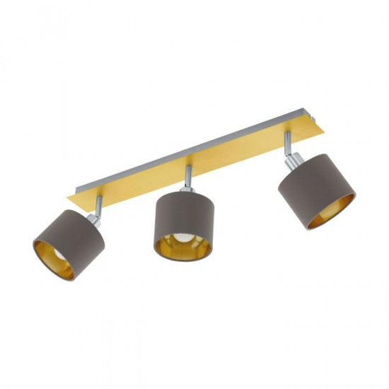 Спот VALBIANO 3xE14 max 3x7W LED IP20 мат месинг + капучино и златно