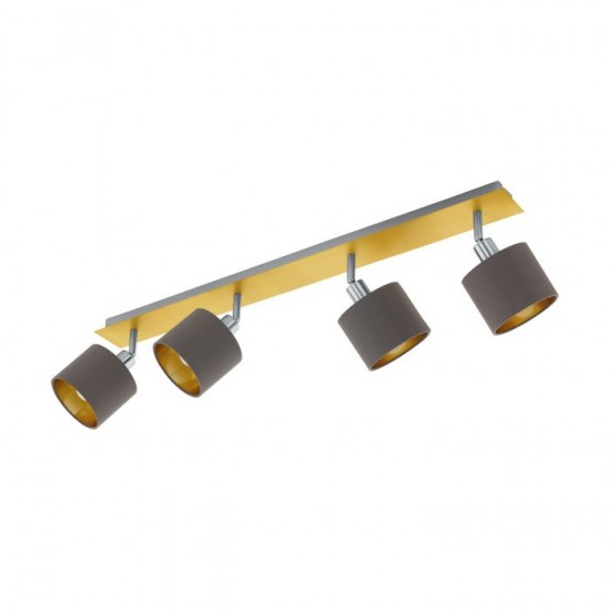 Спот VALBIANO 4xE14 max 4x7W LED IP20 мат месинг + капучино и златно