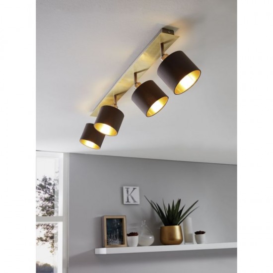 Спот VALBIANO 1xE14 max 1x7W LED IP20 мат месинг + капучино и златно
