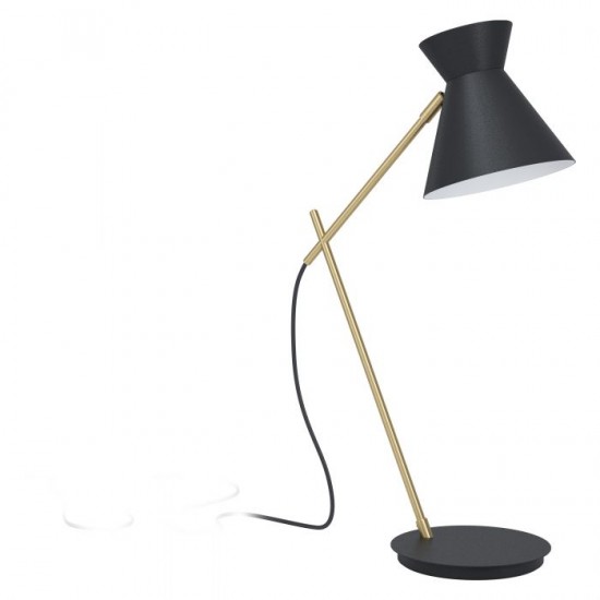 Настолна лампа AMEZAGA 1хE27 max 1х10W LED IP20 черна + месинг
