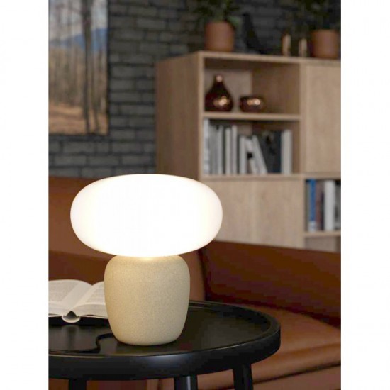 Настолна лампа CAHUAMA 1хE27 max 1х40W IP20 светло кафяво + бяло