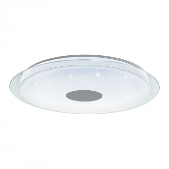 LED smart плафон EGLO.Z CONNECT LANCIANO-Z 38W 3-white 4800Lm IP20 димируем + дистанционно управление бял с кристален ефект