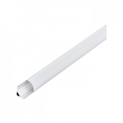 Алуминиев профил за ъгъл за LED лента Corner profile 1 16х16 1м бял + дифузер опал