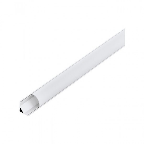 Алуминиев профил за ъгъл за LED лента Corner profile 1 16х16 1м бял + дифузер опал