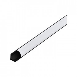 Алуминиев профил за ъгъл за LED лента Corner profile 1 16х16 1м черен + дифузер опал