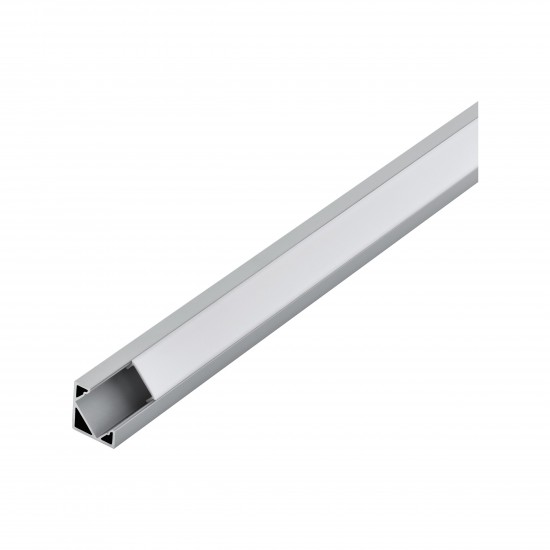 Алуминиев профил за ъгъл за LED лента Corner profile 2 18х18мм 1м алуминий + дифузер опал