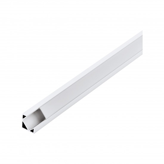 Алуминиев профил за ъгъл за LED лента Corner profile 2 18х18мм 1м бял + дифузер опал