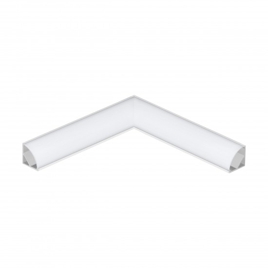 Алуминиев профил ъглова връзка лява за LED лента Corner profile 1 16х16 бял + дифузер опал