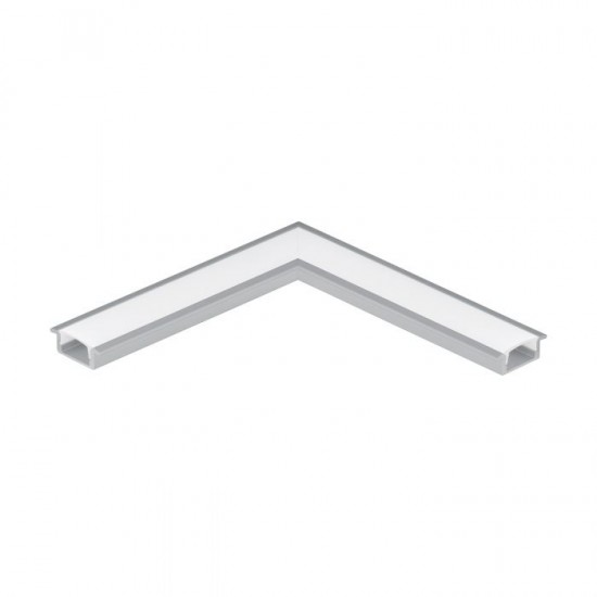 Алуминиев профил за LED лента ъглова връзка за вграждане Recessed profile 1 23х9 алуминий + дифузер опал