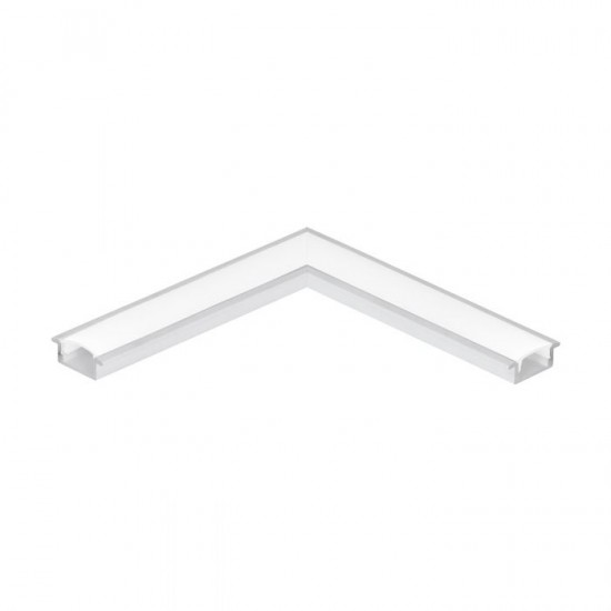 Алуминиев профил за LED лента ъглова връзка за вграждане Recessed profile 1 23х9 бял + дифузер опал
