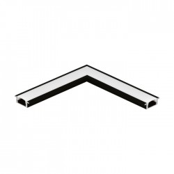 Алуминиев профил за LED лента ъглова връзка за вграждане Recessed profile 1 23х9 черен + дифузер опал