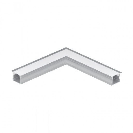 Алуминиев профил за LED лента ъглова връзка за вграждане Recessed profile 2 23х15 алуминий + дифузер опал