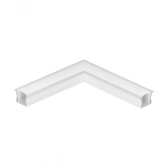Алуминиев профил за LED лента ъглова връзка за вграждане Recessed profile 2 23х15 бял + дифузер опал