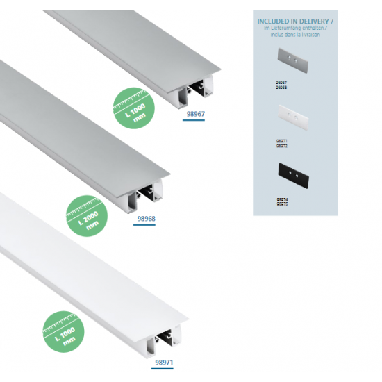Алуминиев профил за LED лента двустранен Surface profile 4 18х48 1м алуминий сатен