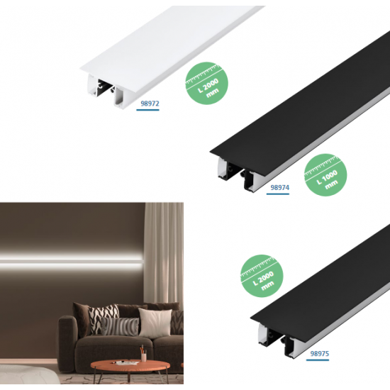 Алуминиев профил за LED лента двустранен Surface profile 4 18х48 1м алуминий сатен