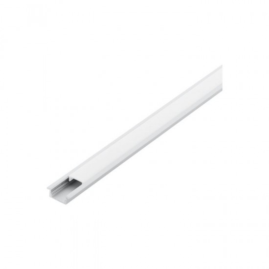 Алуминиев профил за LED лента за вграждане Recessed profile 1 23х9 2м бял + дифузер опал