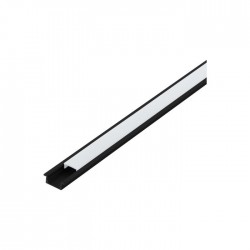 Алуминиев профил за LED лента за вграждане Recessed profile 1 23х9 1м черен + дифузер опал