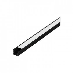 Алуминиев профил за LED лента за вграждане Recessed profile 2 23х15 1м черен + дифузер опал