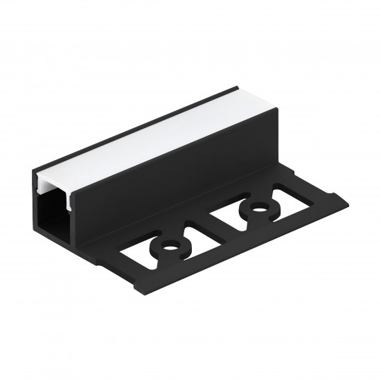 Алуминиев L-профил за LED лента за вграждане Recessed profile 4 13х13 1м дифузер опал черен