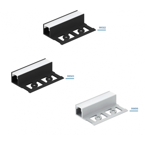 Алуминиев L-профил за LED лента за вграждане Recessed profile 4 13х13 1м дифузер опал алуминий
