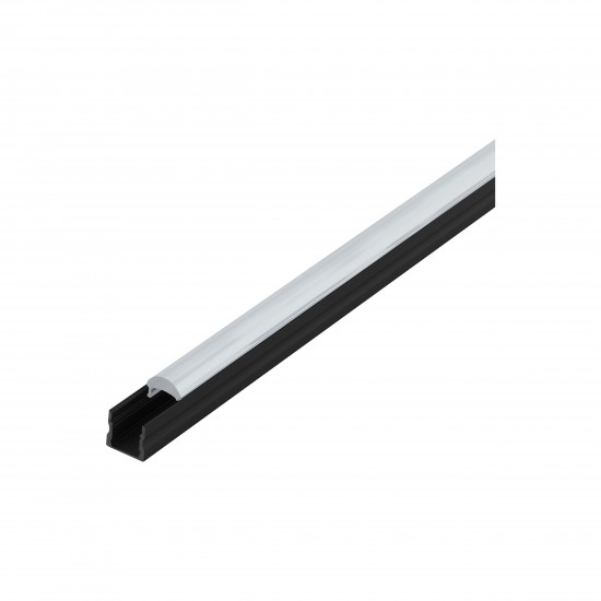 Алуминиев профил с 30° разсейвател за LED лента Surface profile 3 17х20 1м черен + прозрачен дифузер