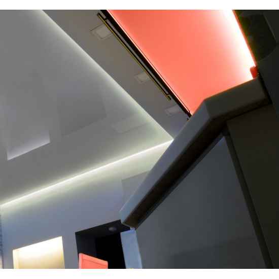 Алуминиев профил ъглов с 30° разсейвател за LED лента Surface profile 3 17х20 черен + прозрачен дифузер
