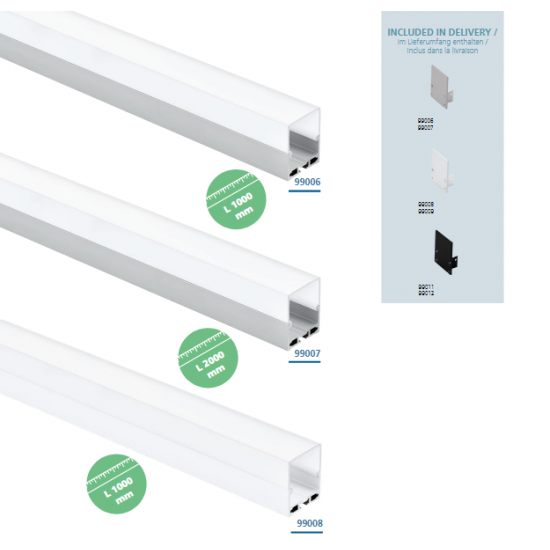 Алуминиев профил за LED лента Surface profile 6 35х45 1м алуминий + бяло