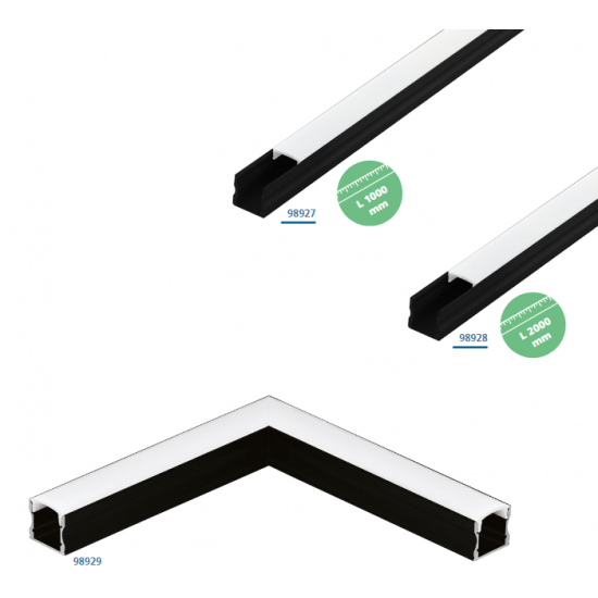 Алуминиев профил за LED лента Surface profile 2 17х16 2м черен