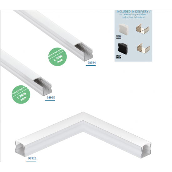 Алуминиев профил за LED лента Surface profile 2 17х16 2м черен